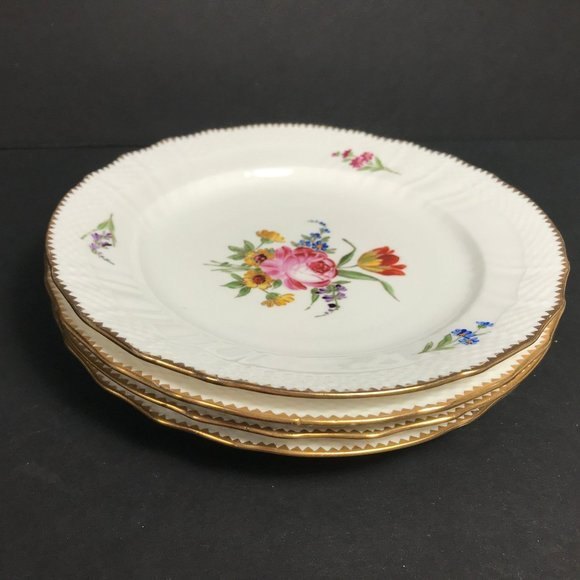Gustavsberg Saxon flower salad plate Rose bouquet, flower sprigs Scandinavian - Picture 9 of 9